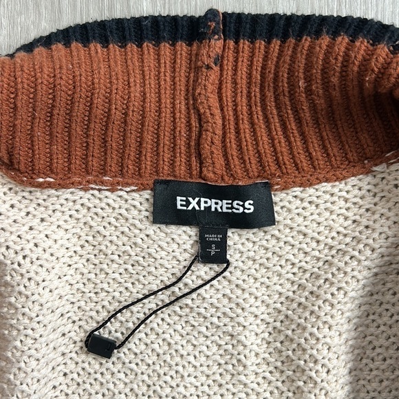 Express • color block open front knit cardigan - Picture 10 of 10